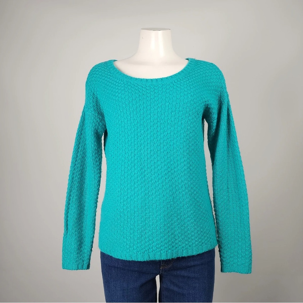 A.N.A A New Approach Teal Textured Knit Sweater Size Large